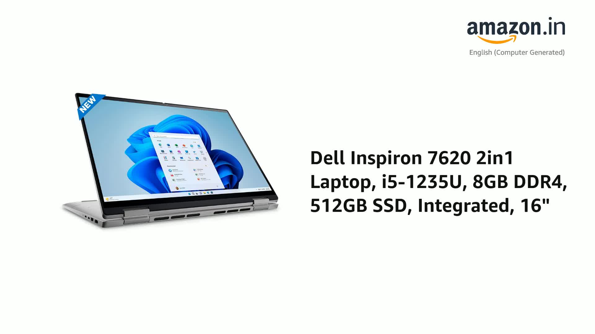 Dell Inspiron 7620 2in1 Laptop, Intel Core i5-1235U Processor/ 8GB