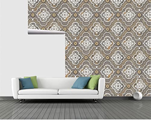 Image of CABANA HOMES Wall Stickers Botanical DIY Wallpaper for Home Decor (45 x 125 cm, 1 Roll) (6 sq. ft) Decorative Self Adhesive Decals Furniture Wardrobe Door Table Top Kitchen Tiles, Grey