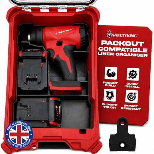 Image of Milwaukee Packout Compatible Liner Organiser for Packout Compact Box (48-22-8435) – Precision Rigid Insert for M18 Heat Gun Organizer (Insert Only, Tools & Box Not Included)