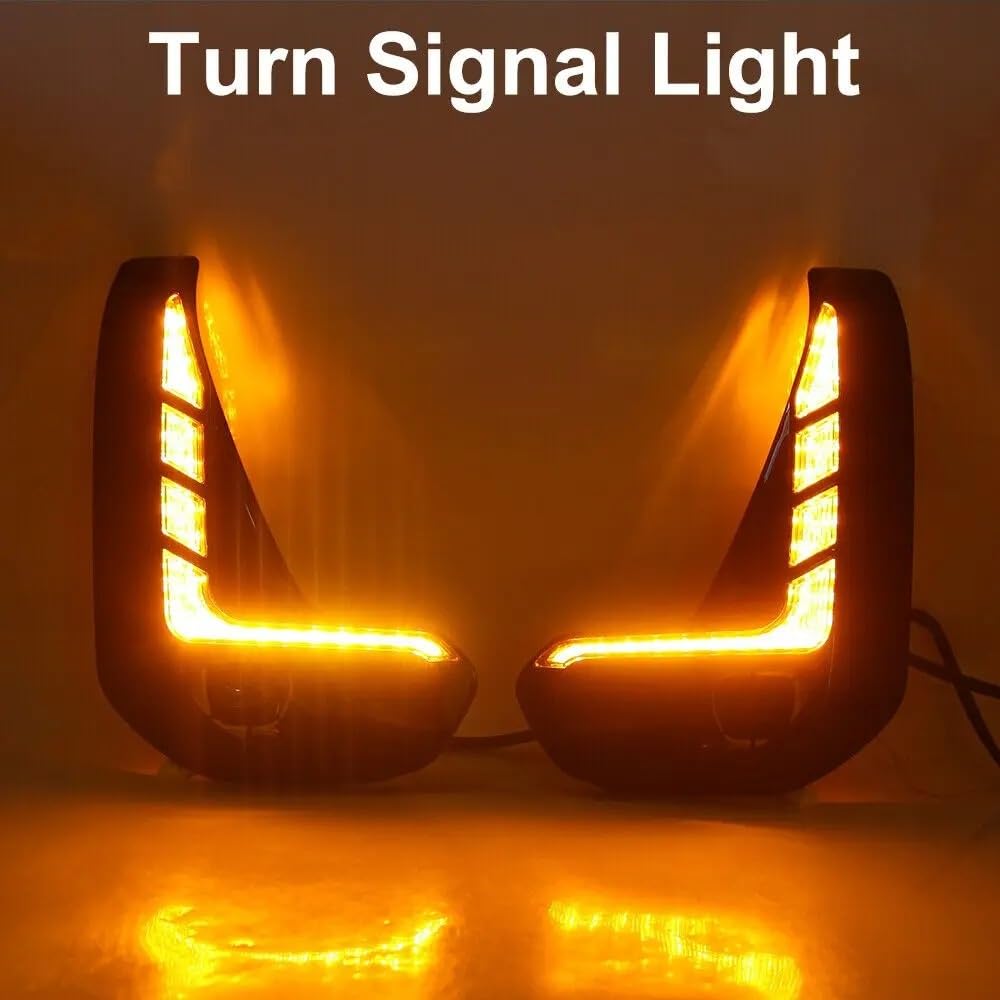 Luces Antiniebla Luz Niebla Para Toyota Para Hilux Para Revo 2020-2023: Luces Diurnas LED (DRL), Cubierta Negra Para Faros Antiniebla Con Intermitente Amarillo