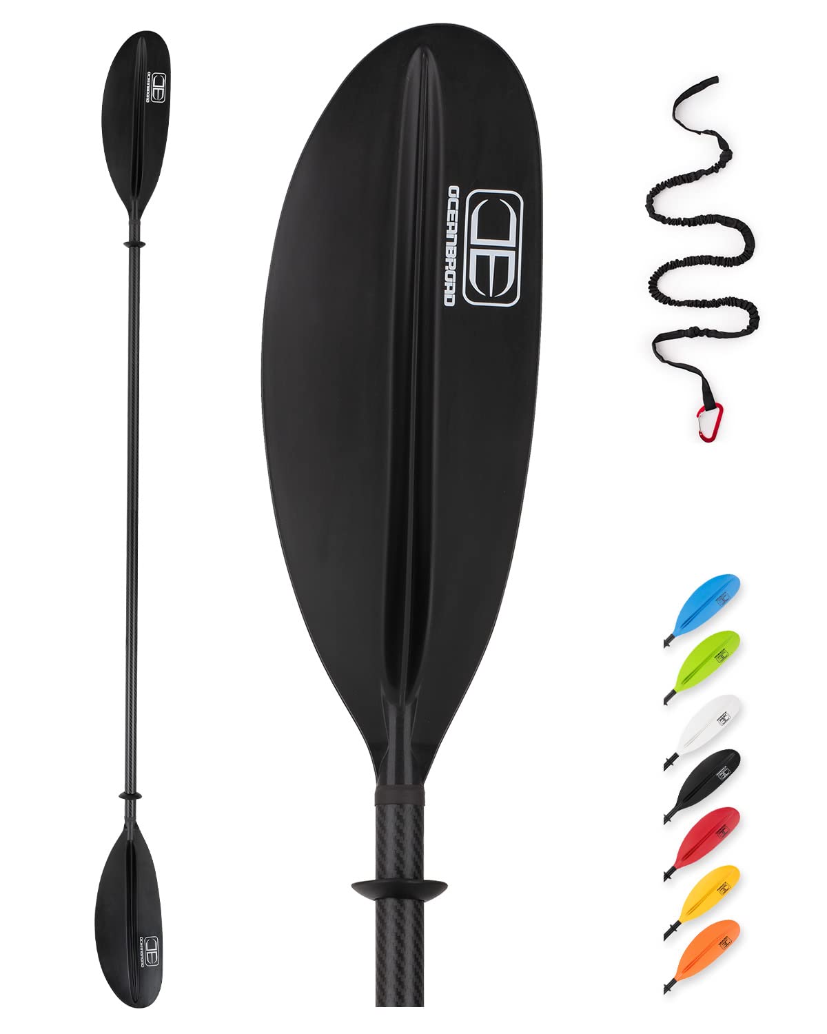 Buy OCEANBROAD Carbon Shaft Kayak Paddle Adjustable 86in/220CM to 94in