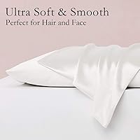 Vista 2 de Fundas de almohada de seda para cabello y piel, paquete de 2 fundas de almohada 100% seda de morera, hipoalergénicas, suaves, transpirables, de seda