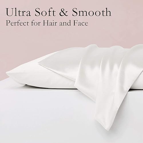Miniatura 2 de Fundas de almohada de seda para cabello y piel, paquete de 2 fundas de almohada 100% seda de morera, hipoalergénicas, suaves, transpirables, de seda