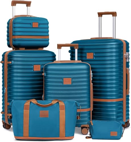 Joyway Kofferset Reisekoffer Set 6tlg Hartschale mit Beautycase Kosmetikkoffe mit 4 Rollen und...