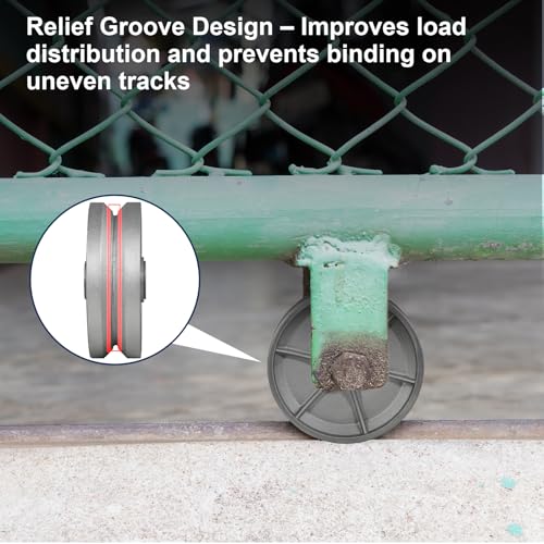 Image of 8 Inch V-Groove Steel Wheel, 7 /8 inch Wide 90 Groove Fits 1 inch Angle Iron Track, Heavy Duty Industrial Track Wheel with Relief Groove, High Load Capacity(2 Pack)