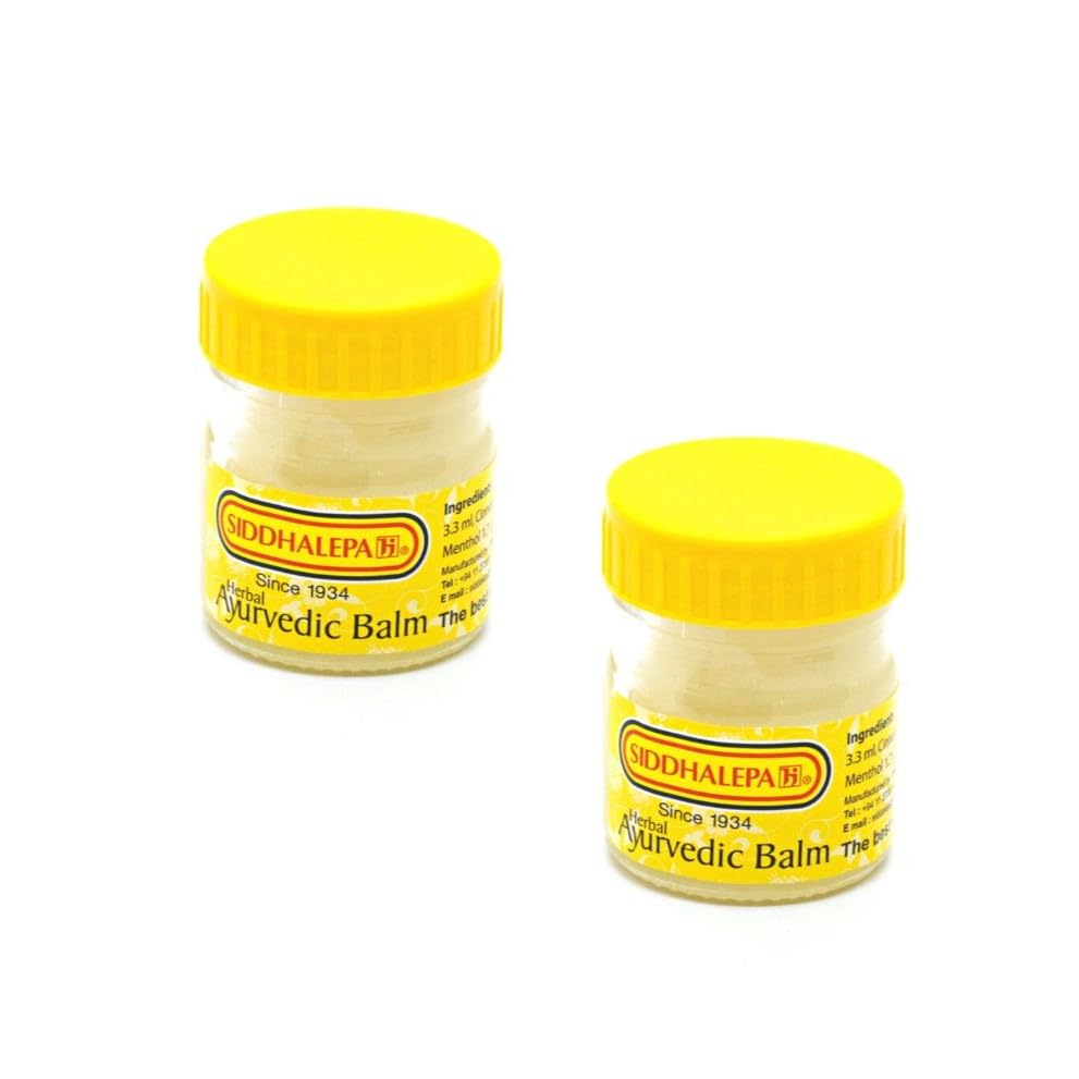 Siddhalepa Sri Lankan Herbal Ayurvedic Balm Pain Relief Balm for Common Pain, Cold, Head Aches (Pack of 2 x 25 gms each)