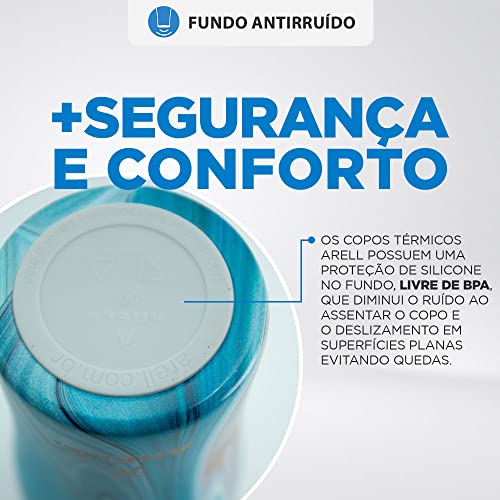 COPO TÉRMICO DE CERVEJA ARELL COM ISOLAMENTO VÁCUO TULIP 500ML BLUE FANTASY
