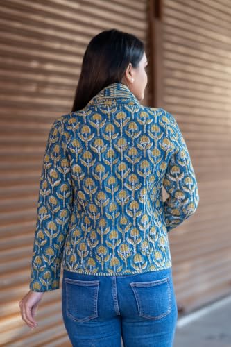 Image of Reversible Jacket for Women | Double Sided Quilted Jacket | Reversible Winter Jacket for Women | Stylish Ethnic Printed Jacket | Warm & Comfortable Casual Outerwear