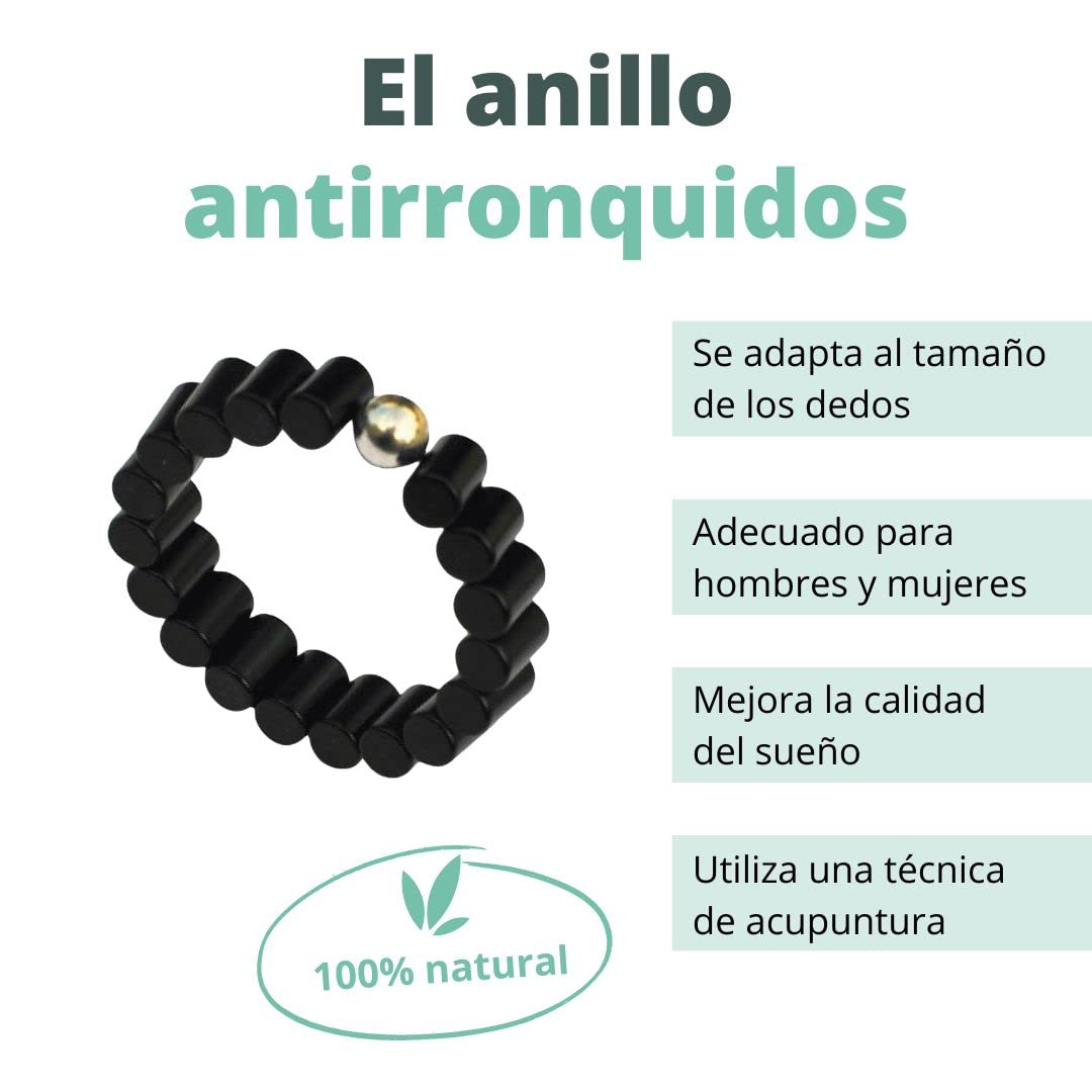 EL Anillo Antirronquidos - EL Único Anillo Ajustable - Solución Eficaz para Reducir o Detener los Ronquidos - Solución 100% Natural - Diseño Registrado
