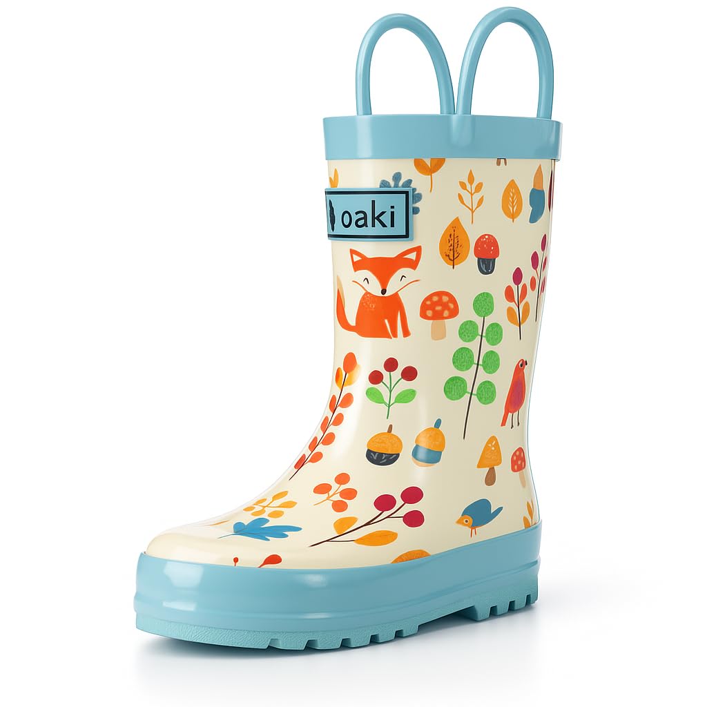 OAKI Toddler Rain Boots - Perfect Kids Rain Boots for Any Weather - Durable Rubber Baby Rain Boots Keep Little Feet Dry, Lightweight Waterproof with