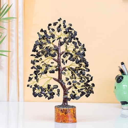Image of Crocon Black Tourmaline Gemstone Tree of Life Crystals and Healing Stones, | Birthday Gifts for Women, Men & Friends, Gifts for Mom Birthday, Home Office Decor, Spiritual Gift for Women Bedroom Decor