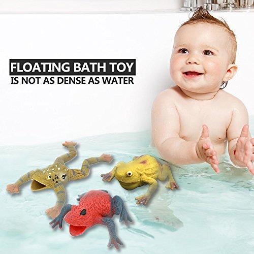 Frog Toys,4.5 Inch Assorted Rubber Frog Sets(6 Pack),Super Stretches Material Tpr ,Realistic Frog Figure Toys For Boy Kids Bathtub #TOP5