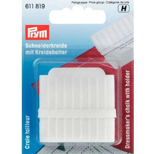 Prym White Square Chalk with Holder, Stone, 9.3 x 5.7 x 0.7 cm