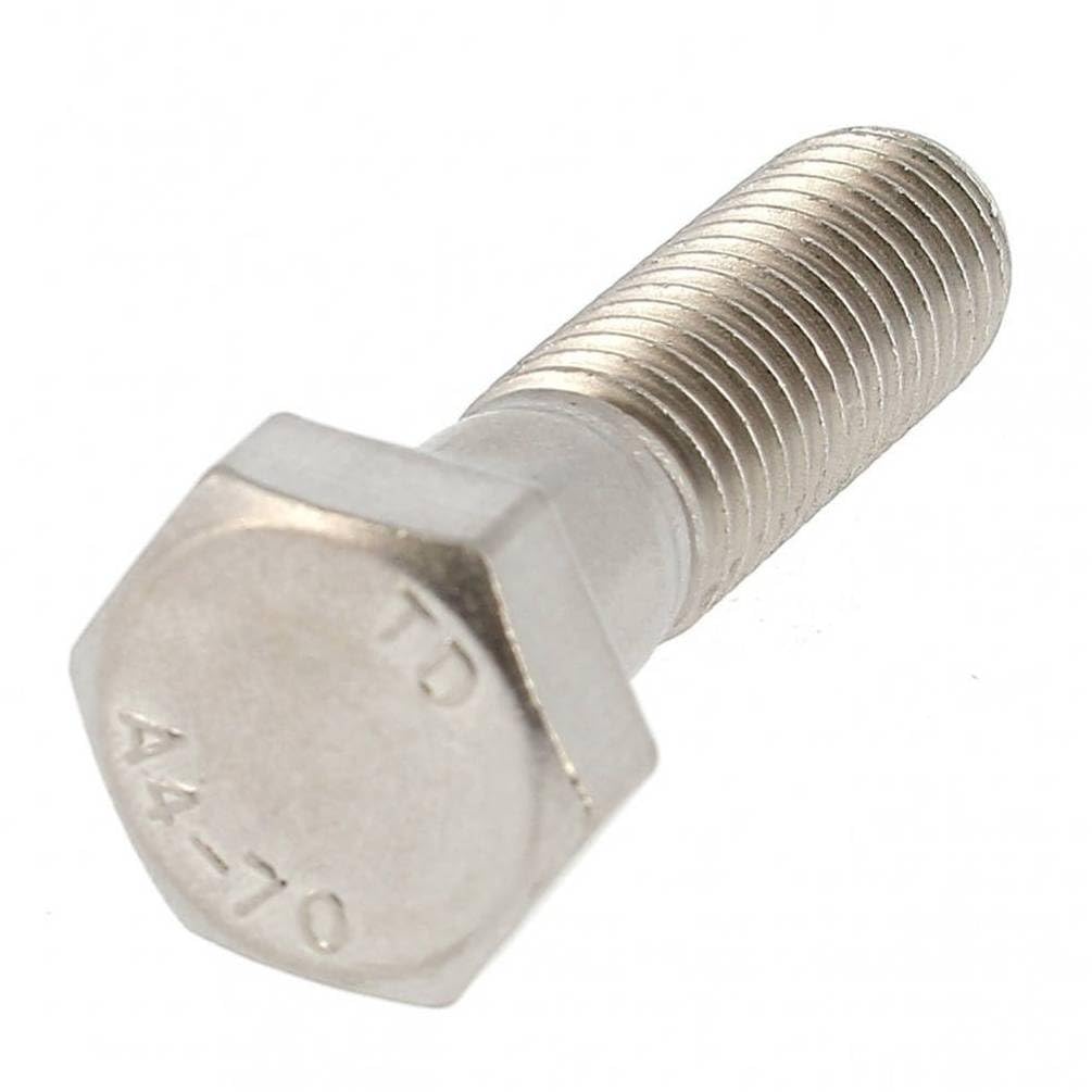 D-Work, 25 tornillos para metales, cabeza hexagonal, rosca parcial 12 x 160 mm, DIN 931, acero inoxidable, A4