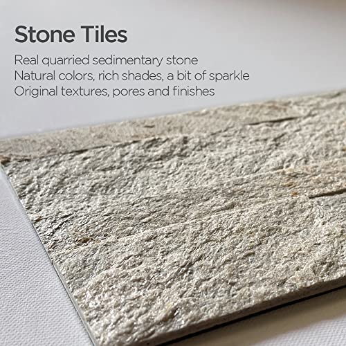Tic Tac Tiles Peel And Stick Self Adhesive Removable Stick On Kitchen Backsplash Bathroom 3D Stone Tiles (12-Sheet) (Golden Beach) #TOP1