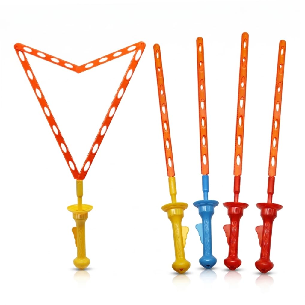 4PCS Bubble Toy, 18in Bubble Wands for Kids Sword-Shaped Giant Wand with Big & Small Bubbles for Garden Yard Beach Outdoor, Random Color