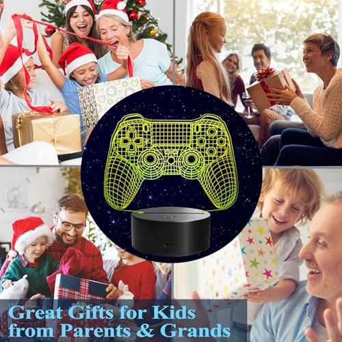 Image of Gamepad 3D Lamp, Game Console Night Light for Kids, with 16 Colors Changing, Timer, 4 Flash Modes and Dimmable, Gaming Room Decor as Xmas Holiday Birthday Gifts, Gamer Gift for Boys Girls