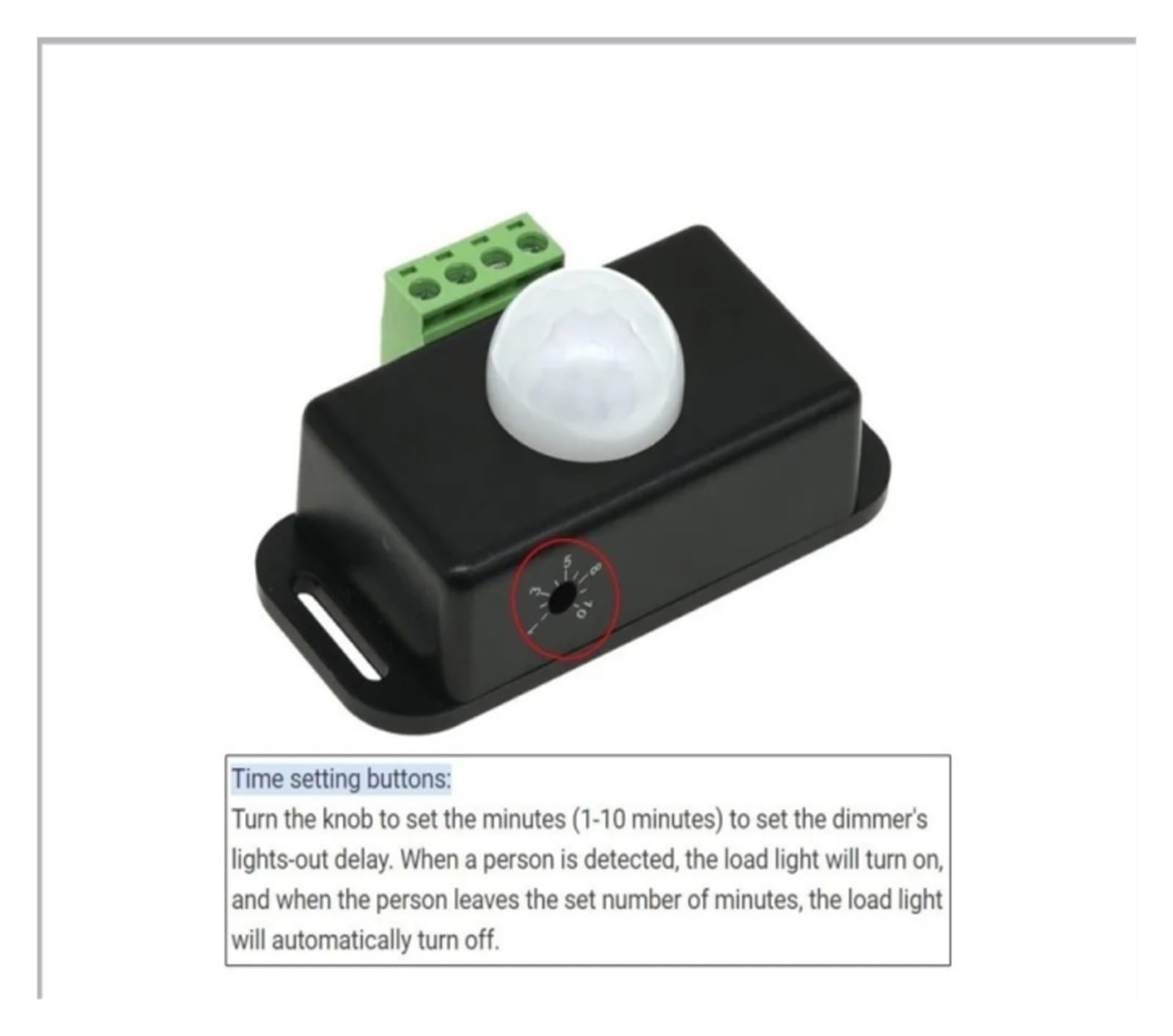 ChuFort Detector infrarrojo IR ajustable automático del interruptor del sensor de movimiento PIR 6A | 1-10PCS DC 12V/24V for tiras de luces LED(5PCS)