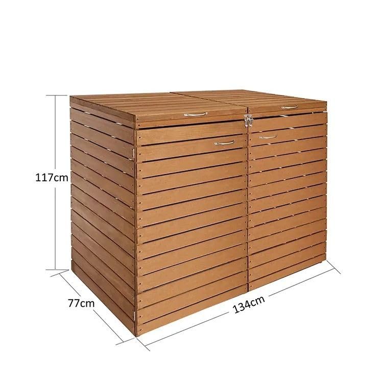 Tourtecs 2er Mülltonnenbox Holz MB3 Mülltonengarage für 240 Liter