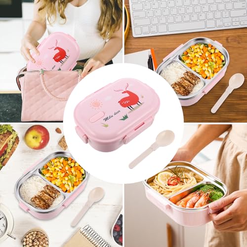 Fiambrera Bento Aislada de 700ml con Cierre de Cuatro Lados 6