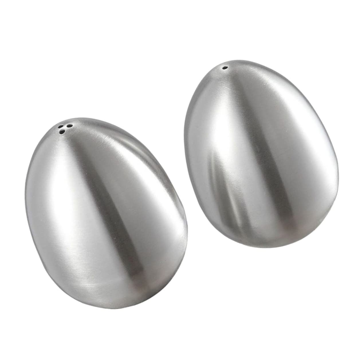 FUNOMOCYA Stainless Steel Egg Shape Seasoning Jars 2pcs Spice Shaker Dispensers for Kitchen Decor