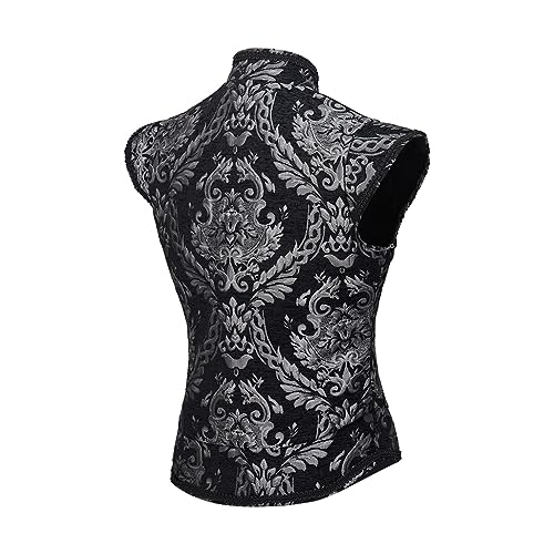 CosplayDiy Mens Tudor Vest Victorian Suit Vest Tudor Jerkin Gothic Steampunk Waistcoat4