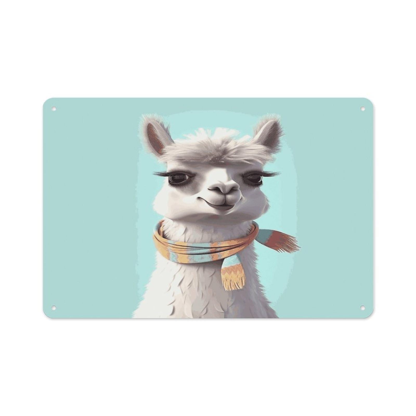 Fekiloot Style Funny Cartoon Llama Wall Decor-Aluminum Painting,Tin Sign For Vintage Decoration,Wall Sign For Bathroom Living Room Kitchen Home Farm Farmhouse 11.8 * 7.9 Inch