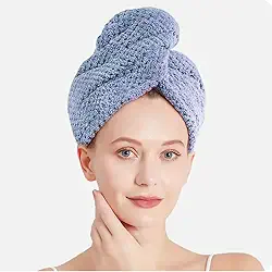 Toalha de cabelo de microfibra turbantes para secagem úmida toalhas de cabelo para cabelo cacheado feminino