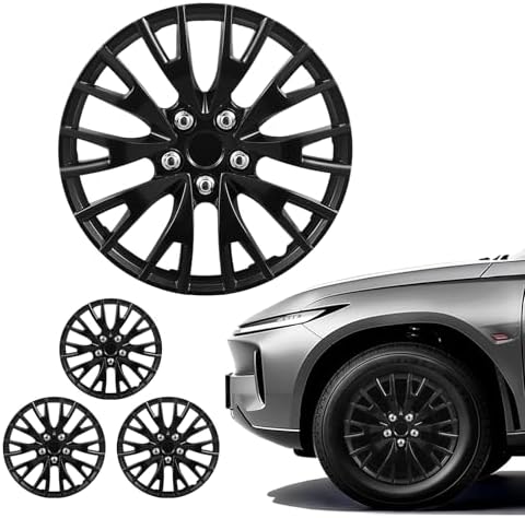VEVOR Hubcaps Wheel Covers, 16 Inch Set of 4 Wheel Rim Cover Hubcaps OEM Replacement, R16 Size Snap On Car Hub Caps, Universal 20-Spoke ABS Tire Rim Caps for Hyundai Chevrolet Ford Honda, Gloss Black