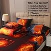 JQinHome Twin Basketball and Fire Comforter Sets for Boys,6 Piece Bed in A Bag Sport Themed Bedding -All Season Soft Microfiber Bedding Sets with Pillowcase, Flat Sheet, Fitted Sheet,Cushion Cover #4