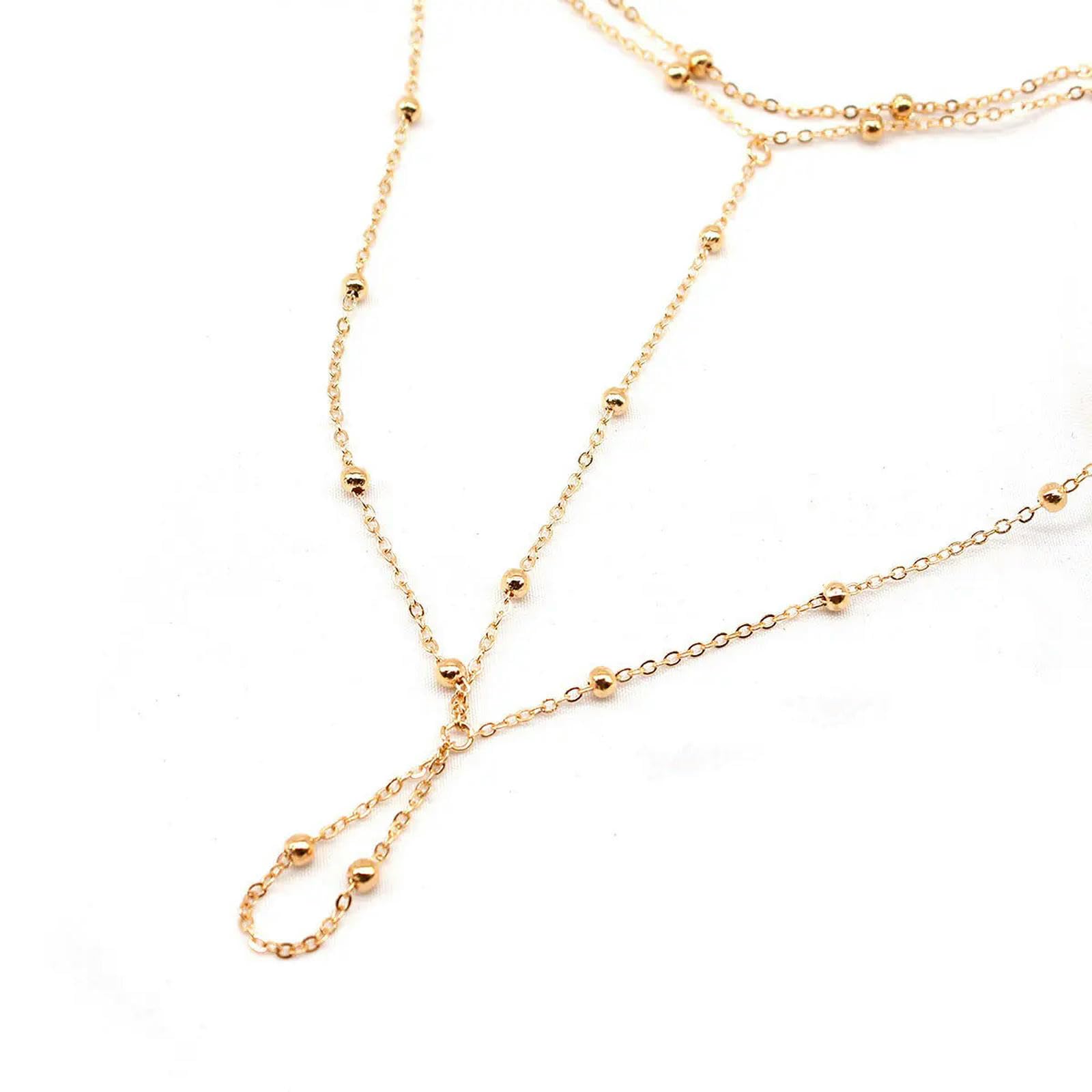 Tobillera con cadena de cuentas de metal de cobre simple que conecta el pie con los dedos. Tobilleras for mujer descalzas, joyería creativa de playa.,Tobilleras
