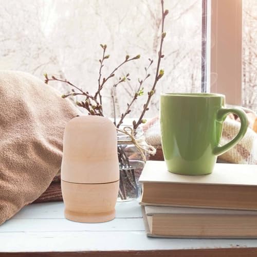 ibasenice Unbemalte Russische Nesting Dolls 4 Sets DIY 5 Matroschka Nesting Dolls Personalisieren Erstellen Sie Ihr eigenes Holzpuppenset Khaki