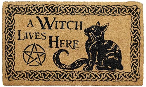 Nemesis Now Fußmatte Hexe Lives Here, 2 cm, Braun, PVC-Rückseite