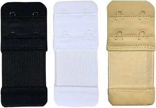 Women's 2 Hook Bra Extender - Elastic, Soft & Adjustable Strap Extensions for Everyday Comfort | 3-Pack (White, Black, Beige) | Durable, Hipoallergenic Bra Accessories