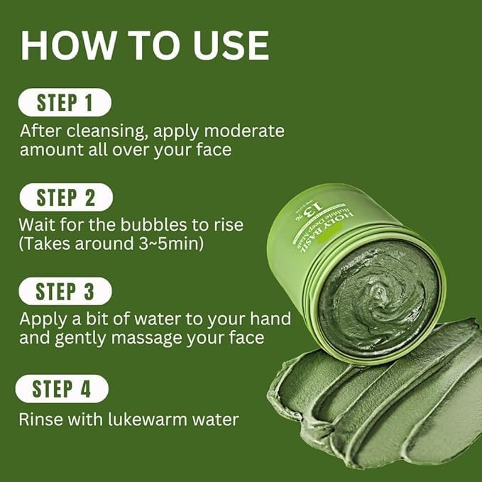 GOMNIK Holy Basil Bubble Deep Cleansing Facial Mask 90g - Image 6