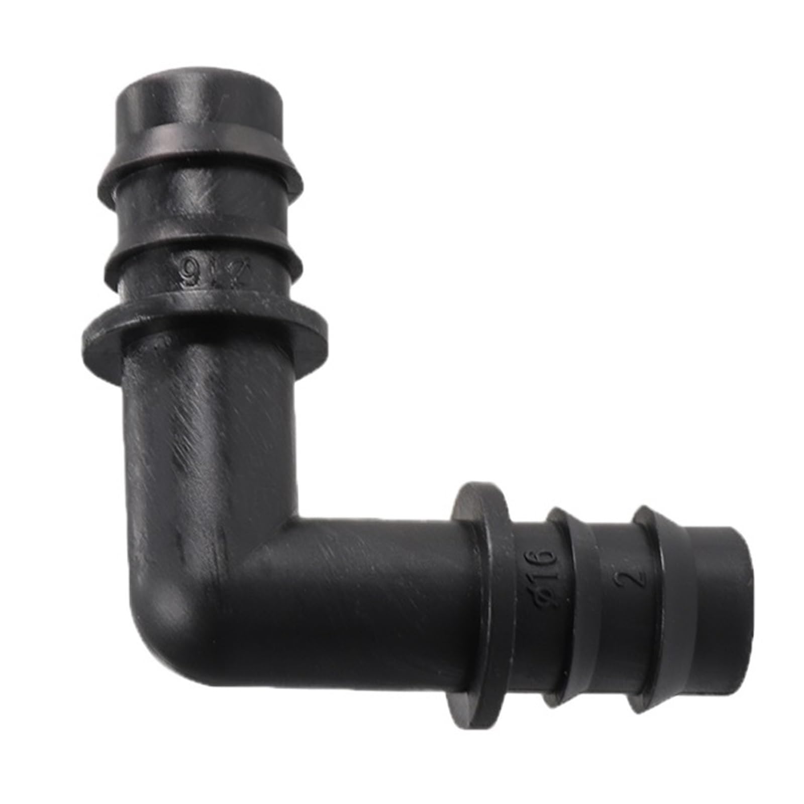 Codo de púas de 16mm, 20mm, 25mm, conector de 90 grados for microirrigación, tubo de PE, manguera, conexión por goteo, accesorio for riego de jardín(16mm)