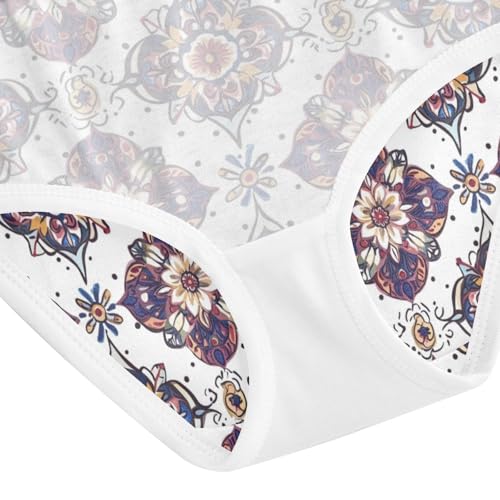 ZZKKO Vintage Mandala Floral Pattern Girls Underwear Toddler Panties for Girls Comfort Brief Size 2-8T4