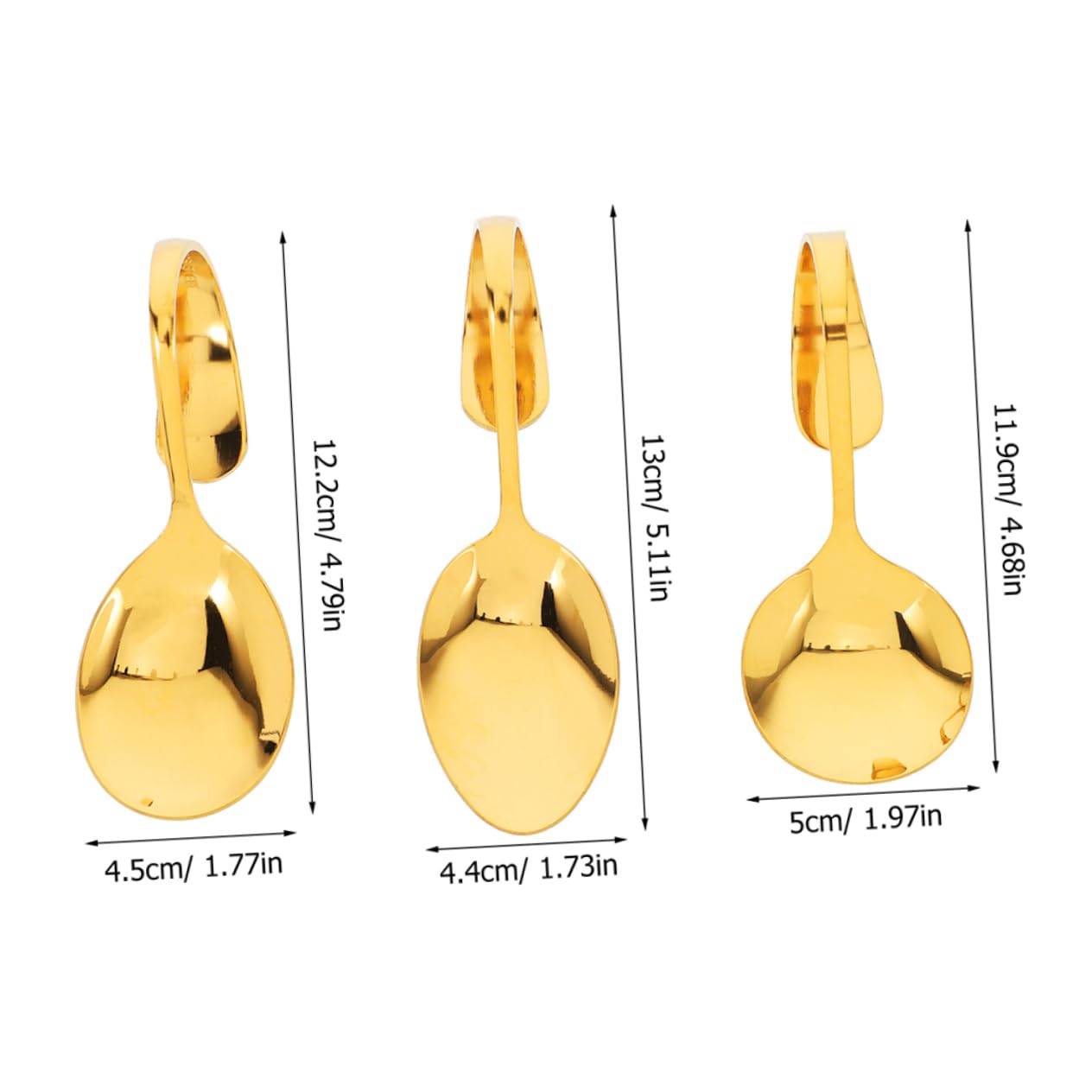 NAMOARLY Stainless Steel Seafood Serving Spoons Curved Handle 6pcs Reusable Dinner Spoons for Buffet Catering Family Meals