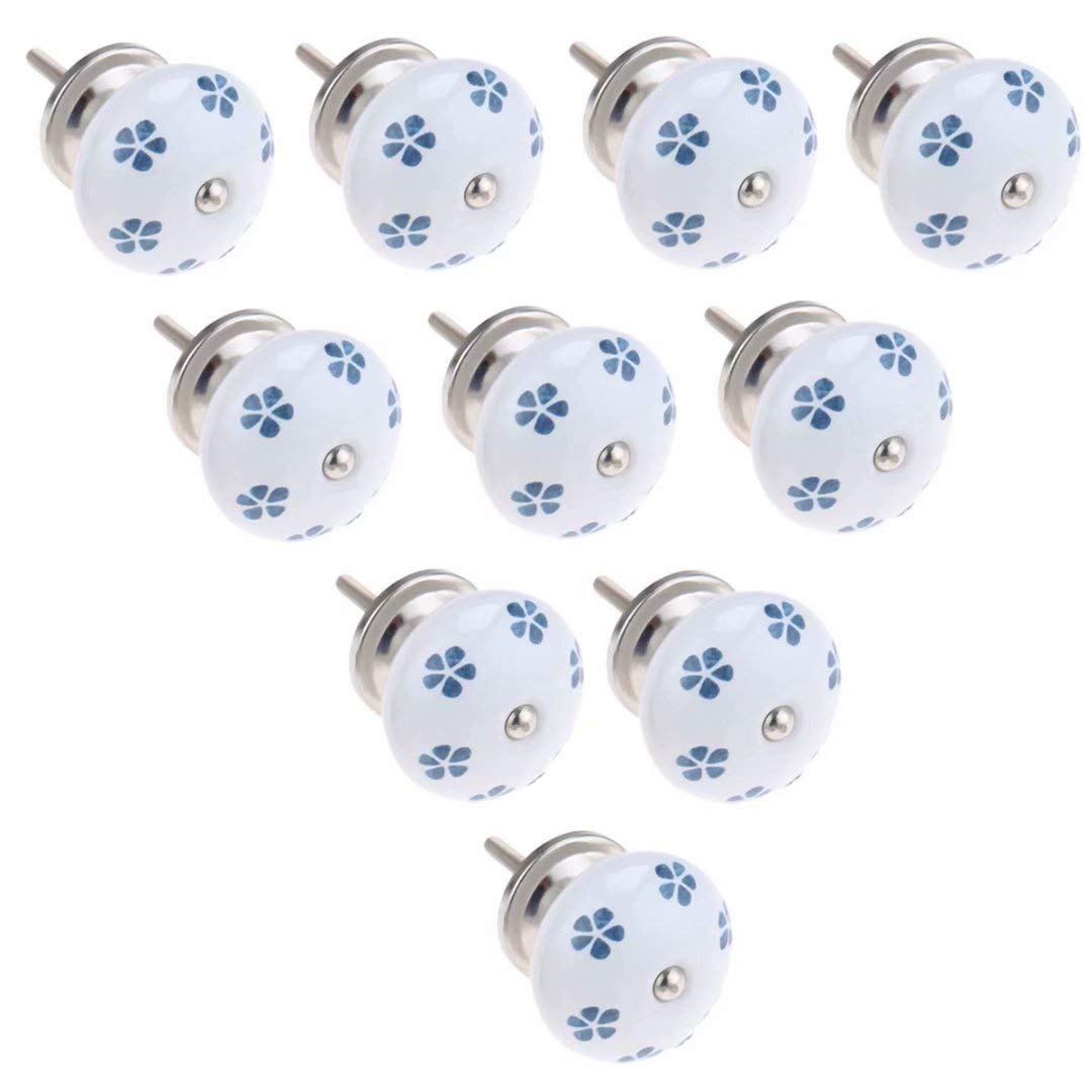 Tiroir d'armoire et garde-robe rétro relookés grâce au lot de 10 boutons en céramique ronds