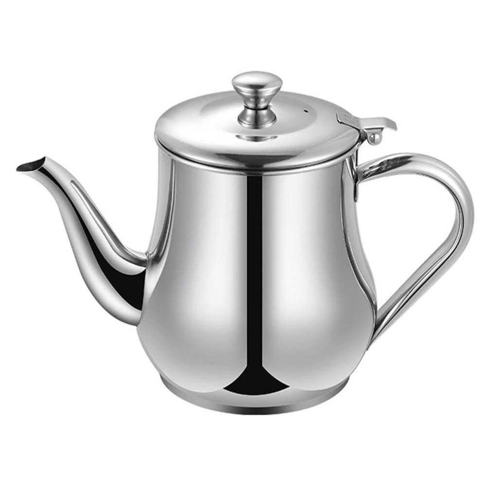 Hemoton Stainless Steel Oil Filter Pot with Strainer and Lid 3.3X3.15X4.65 Inch Oil Container for Kitchen Cooking Grease Storage and Filtering