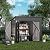 COMHOMA Shed Outdoor Storage Shed Metal,Lockable Doors Tool Sheds with Sloping Roof,Steel Garden Shed with Air Vent for Backyard,Patio,Lawn,Poolside(Grey,8'*4')