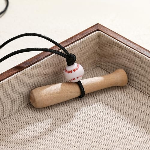 Baseball Necklace for Women Sports Team Gift Black Blue Rope4