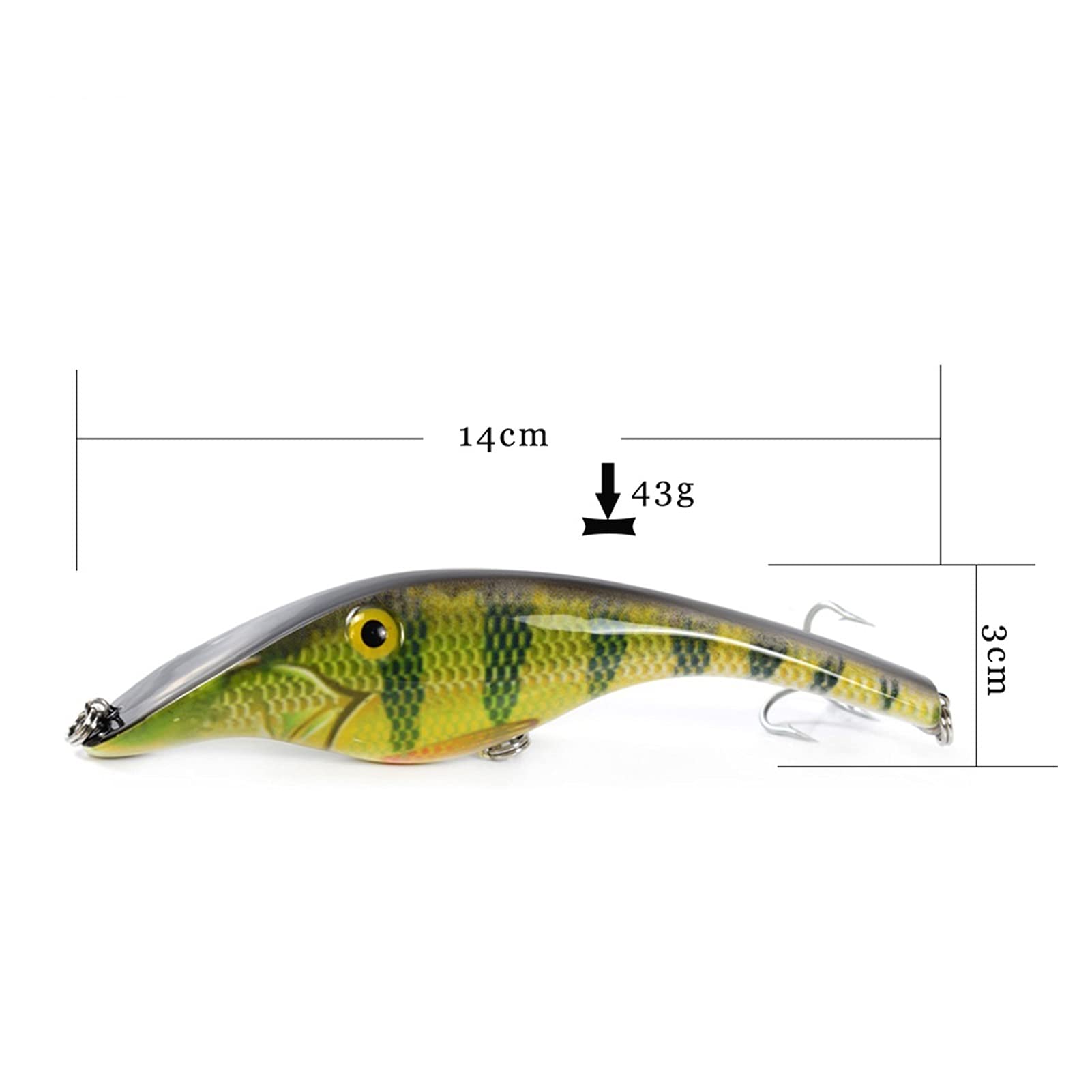 caihuashopping Señuelos de Pesca Cebo de Pesca Cebo Artificial con Equipo de Pesca Super Sharp MARPARTE PERBOL AMPLADO Y Pesca DE Aguas Frutas ADECUADAS para Salmon DE Trout 5PCS Cebos Artificiales