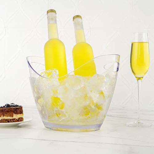 Miniatura 7 de Restaurantware Bar Lux - Cubo de champán de 10.6 x 8.1 x 7.9 pulgadas, 1 cubo ovalado para vino, con asas, cubo enfriador de vino de plástico