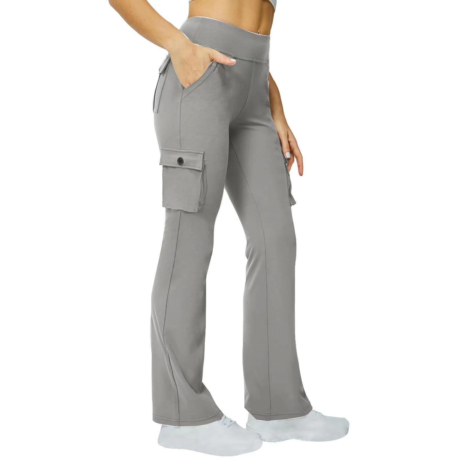 Leggings cargo da donna con tasche, pantaloni da yoga, pantaloni sportivi a