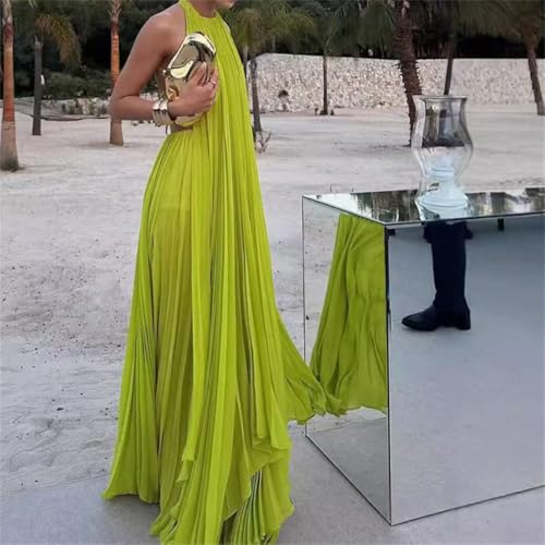 Women Solid Backless Beach Halter Tops+ Half Skirt Set Elegant Off Shoulder Draped Swing Piece Set3