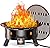Ciays Large Propane Fire Pit 24 Inch, Gas Fire Pit with Grill Grate, Folding Legs, Hose Hooks, Propane Tank Holder, Cover & Carry Strap, CSA Certified Portable Outdoor Fire Pit for Camping, 58,000 BTU