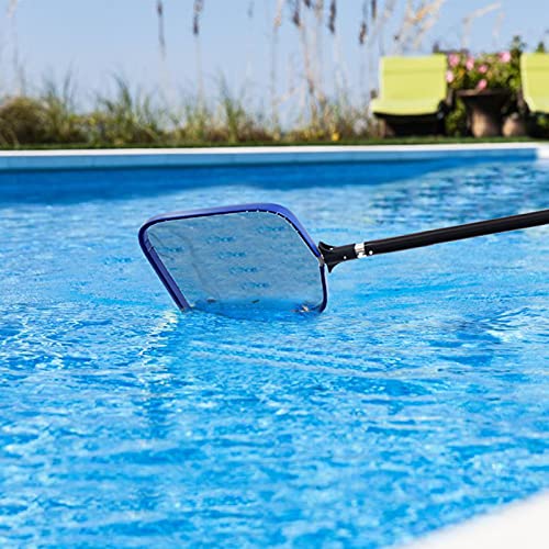 POOLWHALE Professional Heavy Duty 15" Swimming Pool Leaf Skimmer Net with Strong Reinforced Aluminum Frame Handle