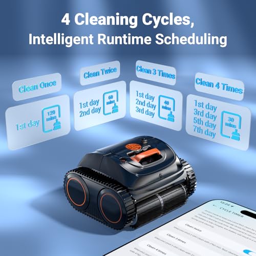 Image of 【2026 Upgrade】 C1 Cordless Robotic Pool Vacuum, Wall & Waterline & Platform Clean for Inground & Above-Ground up to 1,614 Sq.ft, 150 Min Runtime, APP Control & Smart Route
