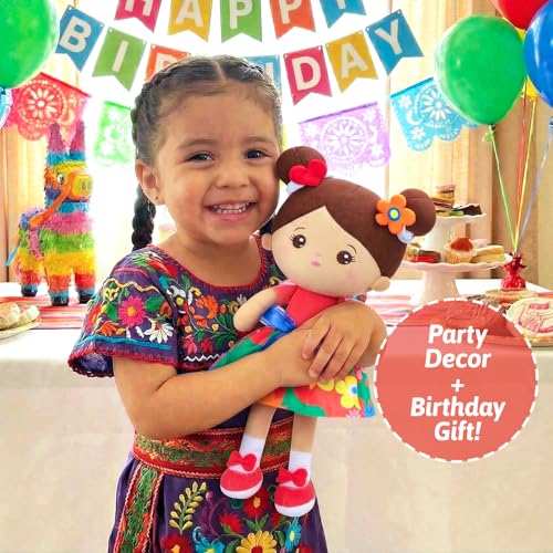 Image of OUOZZZ Soft Plush Baby Doll 12.6 Inch, Brown Skin Snuggle | Perfect Birthday Toy & Gift for 1 Year Old Girls, Cuddly Companion Suitable for Infants & Toddlers